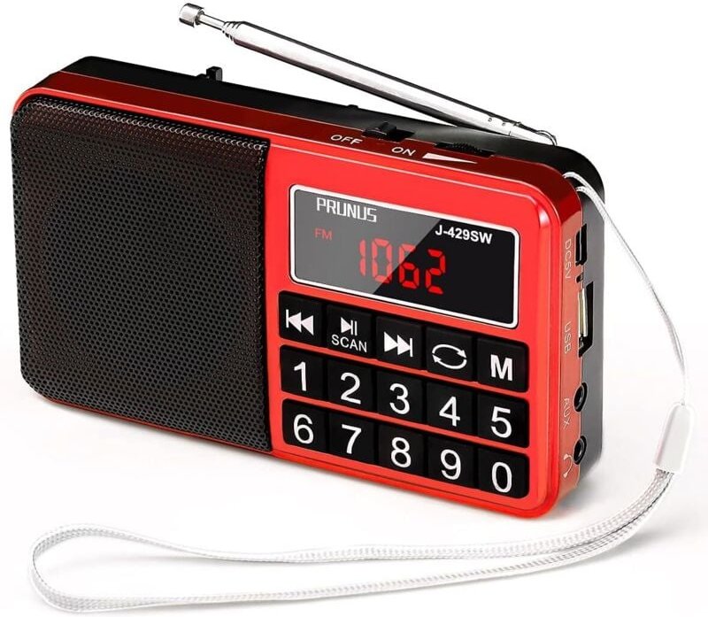 J-429 Kleines tragbares Radio, wiederaufladbares AM/FM/SW-Radio mit AUX/SD/TF/MP3-Lautsprecher. Batteriebetriebenes Radi...