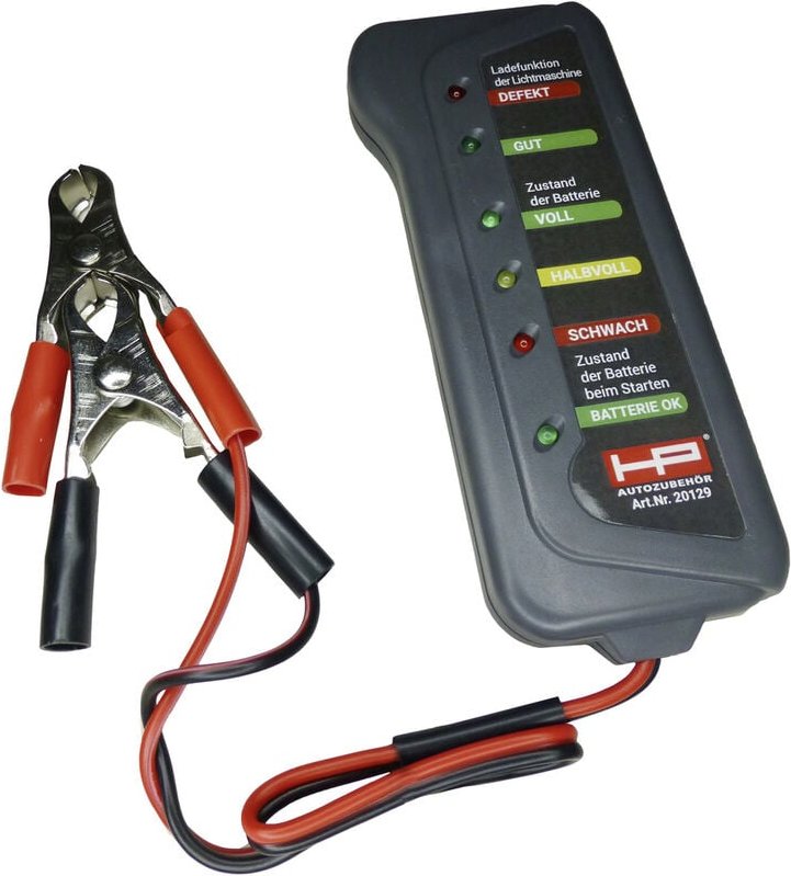 Hp Autozubehör - Kfz-Batterietester 12 v Batterieprüfung, Kontrolle Lichtmaschine, Ladeüberwachung 23