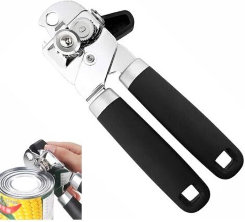 Manueller Dosenöffner, 3-in-1-Flaschenöffner, müheloser Glasöffner, Marmeladenglasöffner mit rutschfestem Griff und ergo...