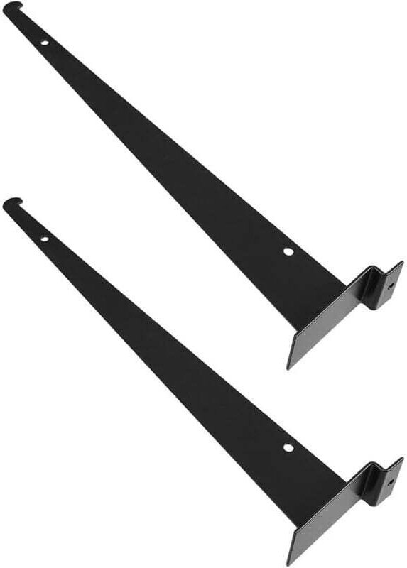 Set mit 2 robusten Wandhalterungen aus schwarzem Metall für 30 cm breite Lattenroste, verstellbare Befestigung für Garag...