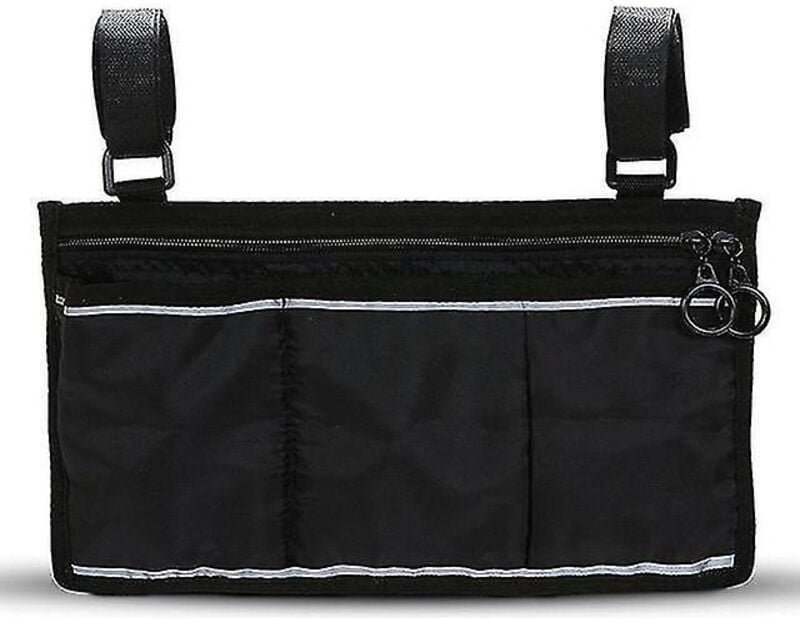 BEBUSINGOTO Rollstuhl-Seitentasche mit Zubehör für Ihre Mobilgeräte (schwarz)