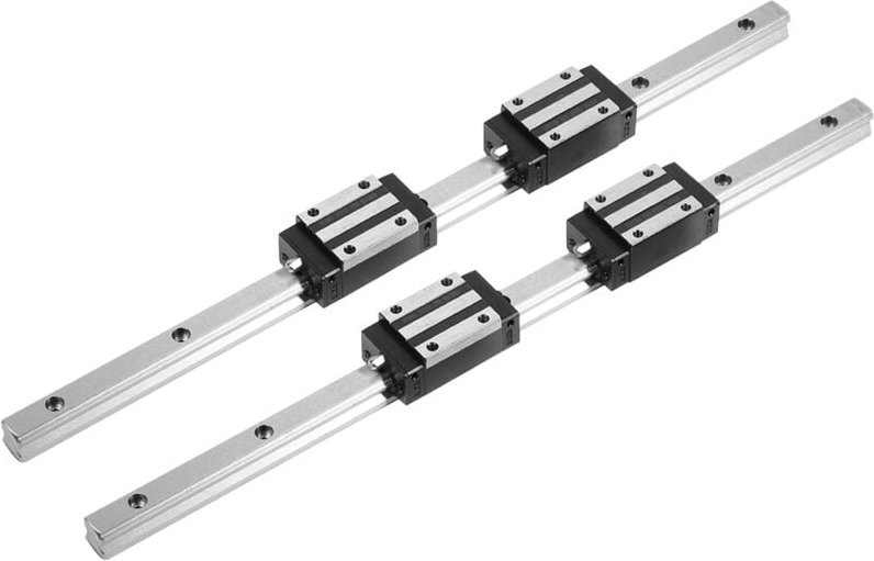 Linearführungsschiene, 2 Stück HG15-400mm Linearführungsschiene mit 4 Stück schwarzen HGH15 Linearlagergleitblöcken