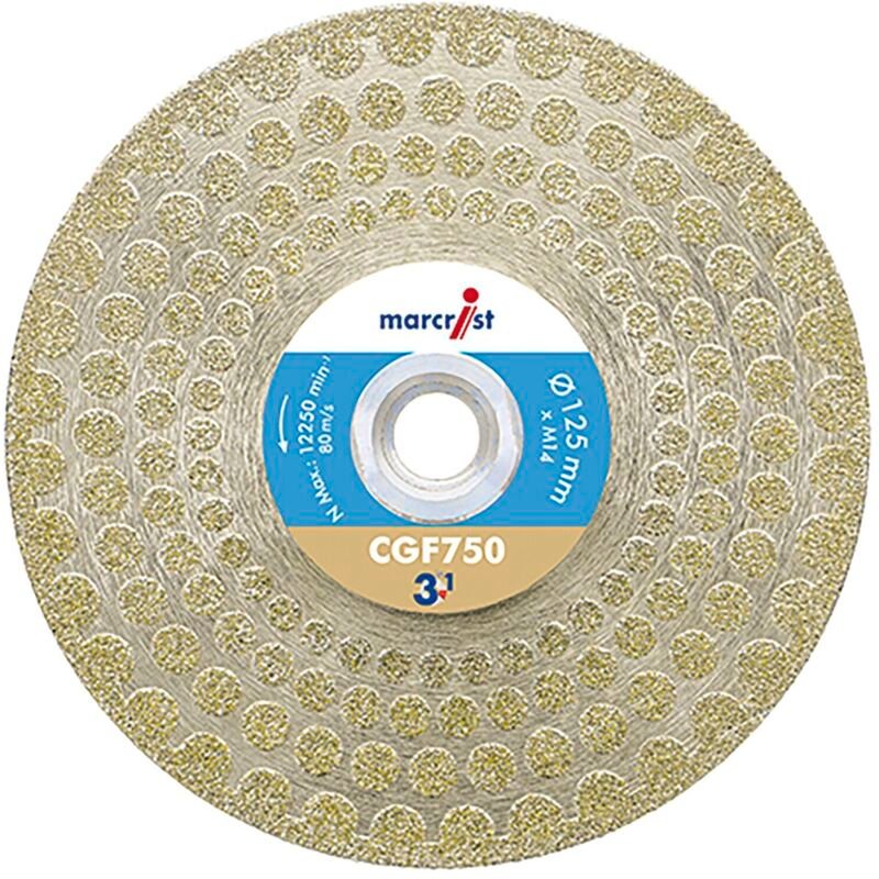 Thumbnail - Marcrist - Diamanttrenn-/Schleifscheibe CGF750 ø 125 mm Aufnahme M14 Segmenthöhe 68,5 mm Segmentstärke 2,8 mm Winkelschl...