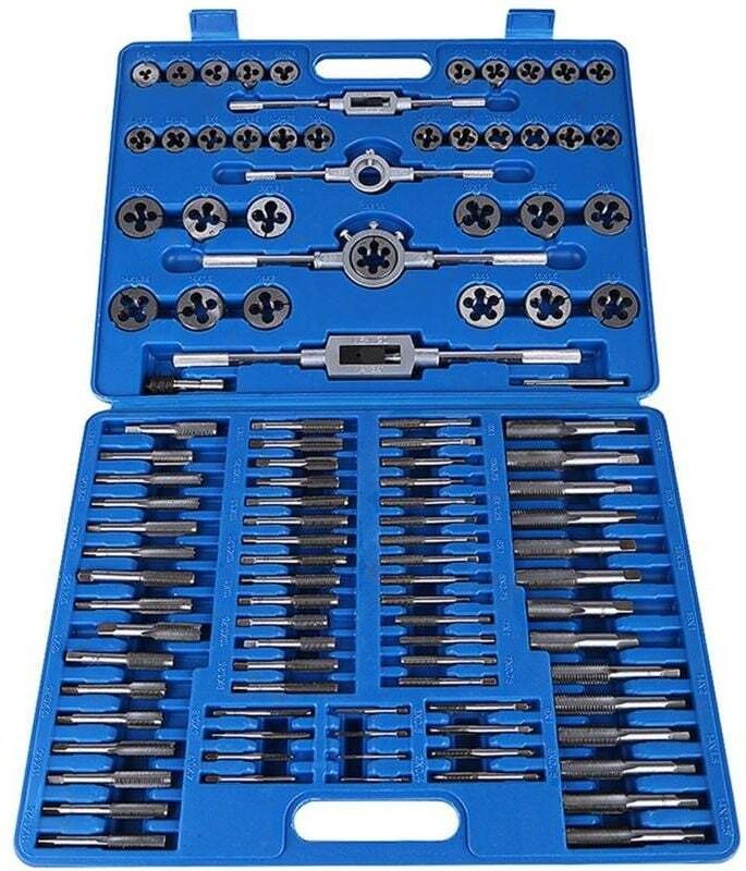 110-teiliges/Set Hochleistungs-Handwerkzeug-Set Gewindebohrer- und Matrizensatz für M2-M18-Muttern und -Schrauben mit Sc...