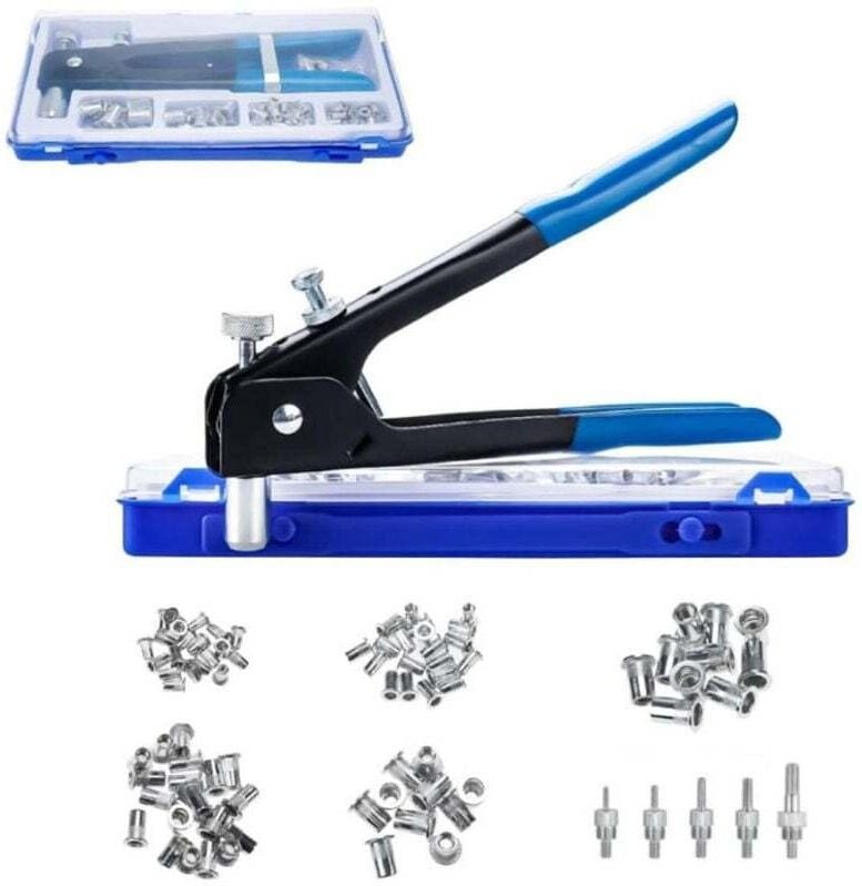 86-teiliges Nietset mit Muttern der Größen M3, M4, M5, M6 und M8 sowie 5 Stiften – Gewindeeinsatzwerkzeuge für Nieten –