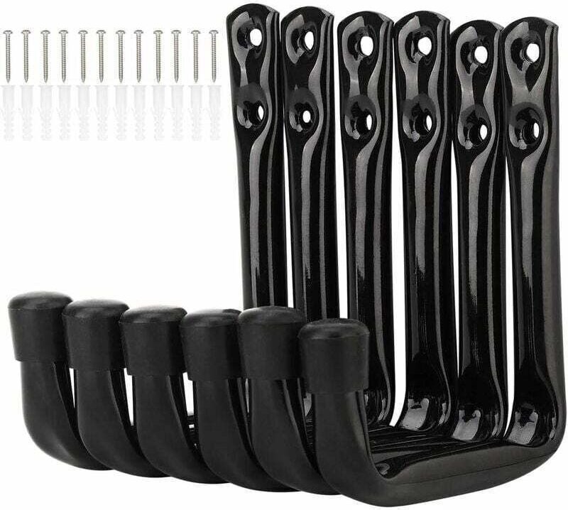 Set mit 6 robusten J-förmigen Wandhaken zur Aufbewahrung in der Garage (11,5 cm x 10 cm)