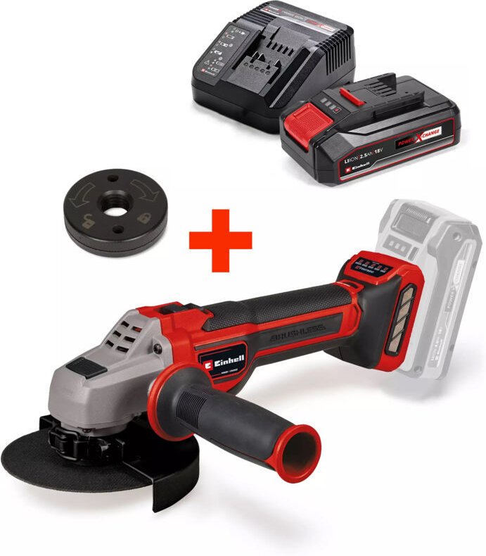 Einhell Akku-Winkelschleifer TP-AG 18/125 CE Q Li + 2,5Ah Akku Starterkit