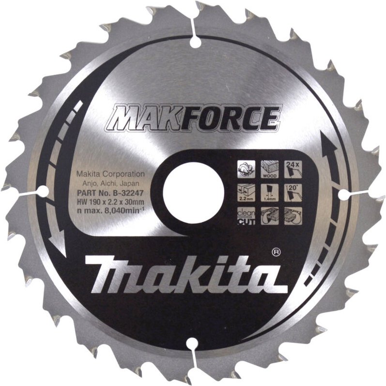 Makforce Sägeblatt 190x30x24Z - Makita