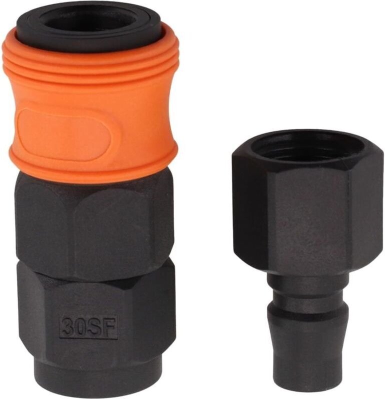 Zubehörset für pneumatische Luftkompressoren aus Kunststoff und Stahl mit Schnellkupplung Typ C - Orange (PF+SF-30)