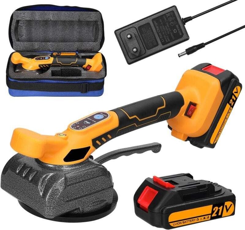 21V Fliesenmaschine, manueller Fliesenrüttler, elektrische Fliesenmaschine mit Saugnapf, 5 einstellbare Geschwindigkeite...