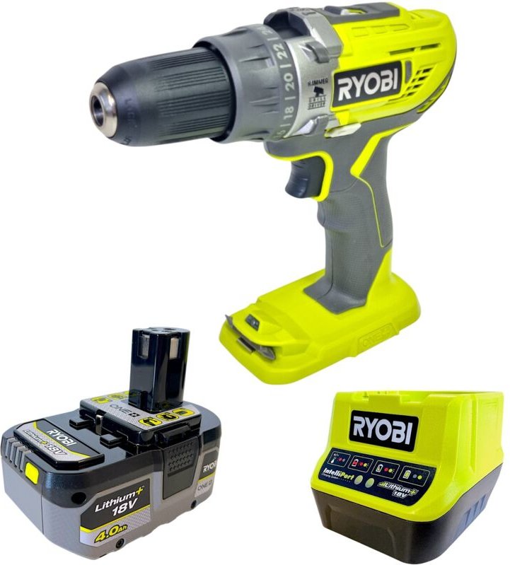 Ryobi R18PD3-0 Akku Schlagbohrschrauber 18 V 50 Nm + 1x Akku 4,0 Ah + Ladegerät