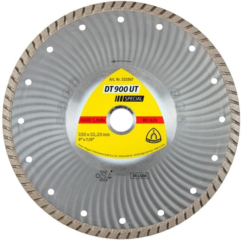 Klingspor DT 900 UT Diamanttrennscheiben, 115 x 2,2 x 22,23 mm 2,2 x 10 mm, geschlossener Rand Turbo