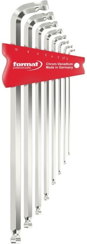 Winkelschraubendreher- Satz mit Doppelkugelkopf 8-teilig 2-10mm FORMAT