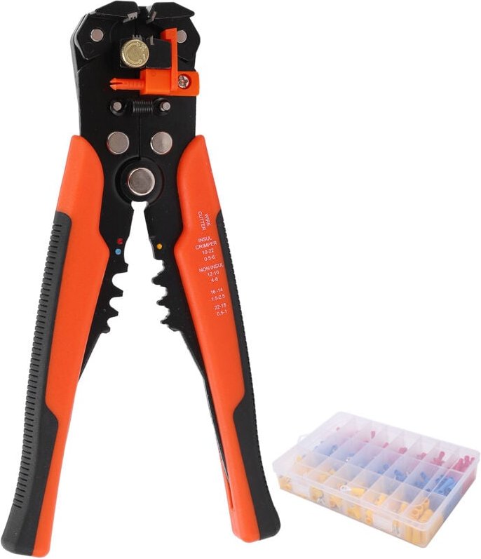 400-teiliges Kabelanschluss-Set mit Abisolierwerkzeug, 3 verschiedene Farben und Größen für Boot und Auto