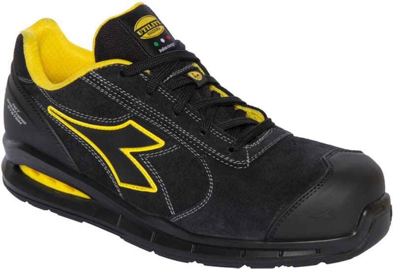 Diadora Run Net Airbox Master Low S3 SRC ESD flache Sicherheitsschuhe - 43 EU - Nero/Giallo