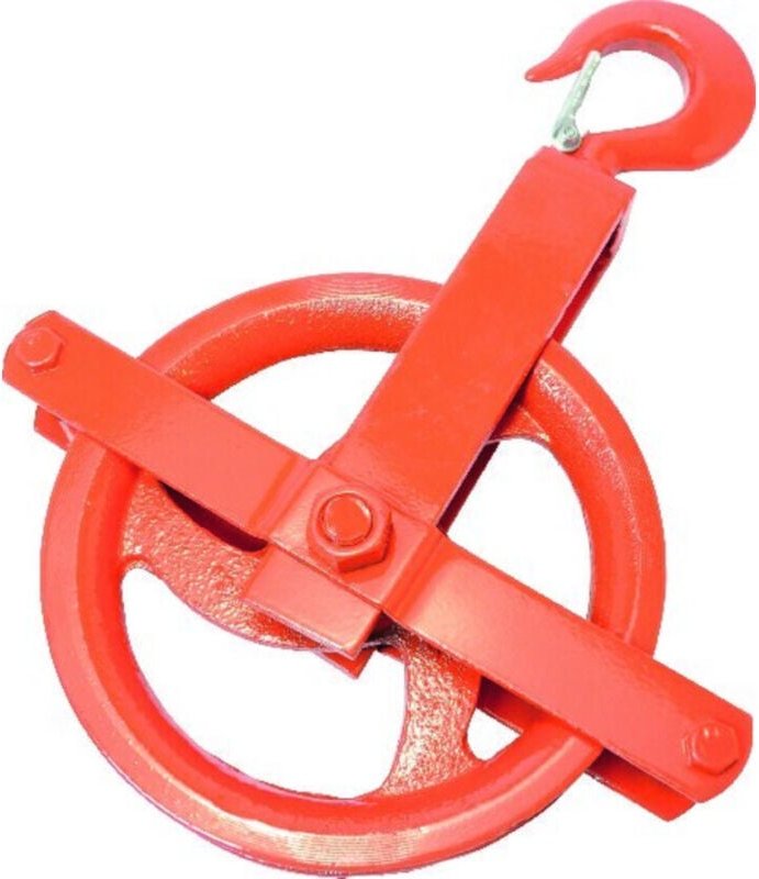 PÖSAMO Klobenrad Stahl rot-lack. für Seil-Ø b.25,0mm