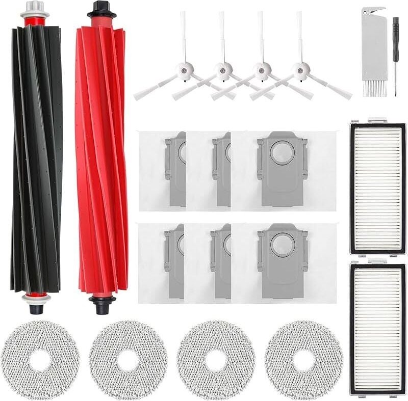Zubehör für Roborock Qrevo Master/Qrevo Slim Staubsauger, inklusive 2 Hauptbürsten, 2 HEPA-Filtern und 6 Staubbeuteln