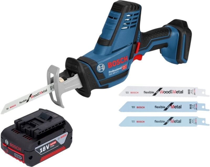 Bosch GSA 18V-LI C Professional Akku Reciprosäge Säbelsäge 18 V + 1x Akku 4,0 Ah - ohne Ladegerät