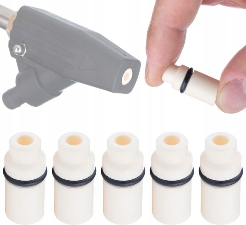 Rosfix Set Keramikdüsen 5 Stk. – Ersatz für Sandstrahlaufsatz Kärcher K2–K7 Ø11,2 mm, Länge 25,5 mm, Auslass 8,6 mm Vers...