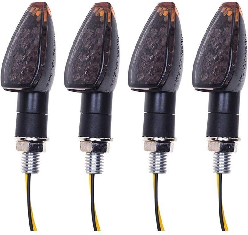 4 Stück Motorradblinker, 14 LED-Blinker, 12 V, wasserdicht, universell, für Motorrad, Roller, Quad, Cruiser und Offroad-...