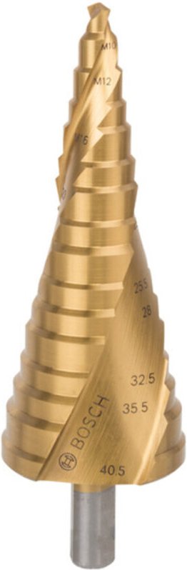 Stufenbohrer HSS-TiN, für Kabelverschraubungen, M10 - M40, 10 mm, 125,5 mm, 12 Stufen - Bosch