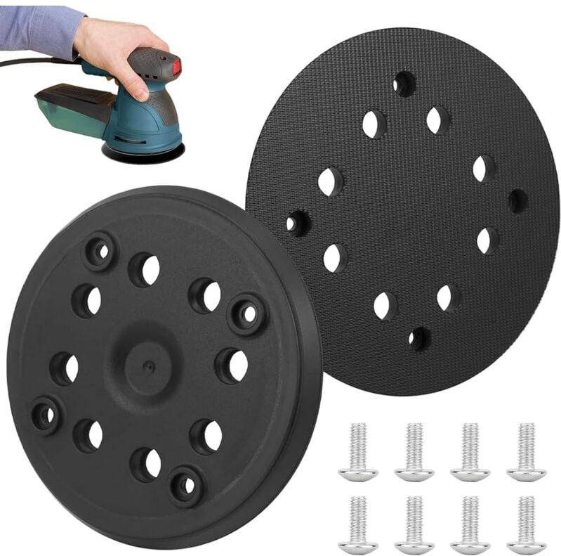 2 Stück 125 mm Schleifscheibe mit Klettverschluss, 8 Löcher Schleifpad, kompatibel mit Bosch PEX 270 A und PEX 270 AE Ex...