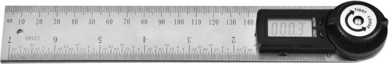 Elektronischer Winkelmesser aus Edelstahl (200 mm), digitales Goniometer, Winkelmesser, Gehrungslehre