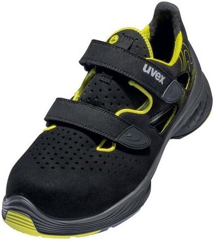 uvex 1 G2 Sandalen S1 schwarz, gelb Weite 14 Gr. 44