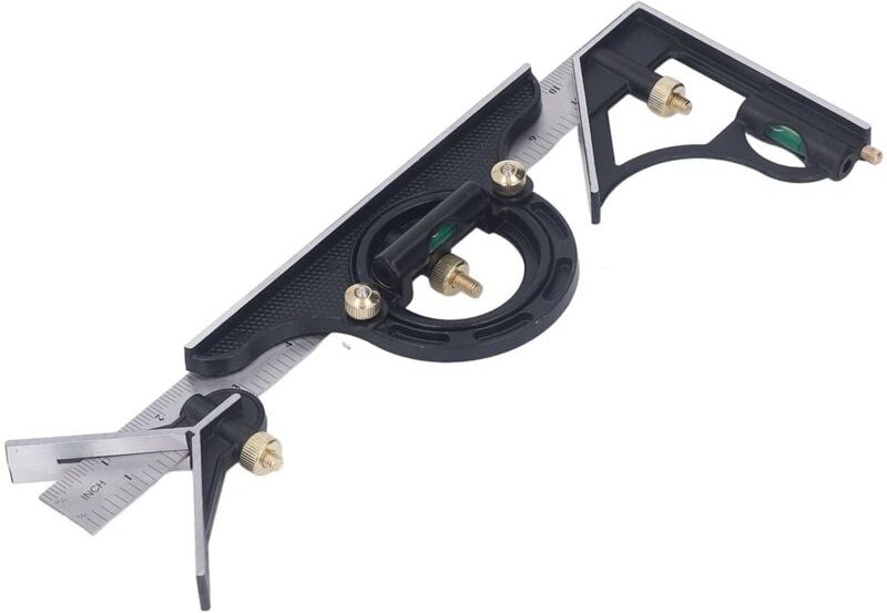 300 mm Kombinations-Winkelmesser, Anreißlineal, multifunktionales Messlineal aus Edelstahl