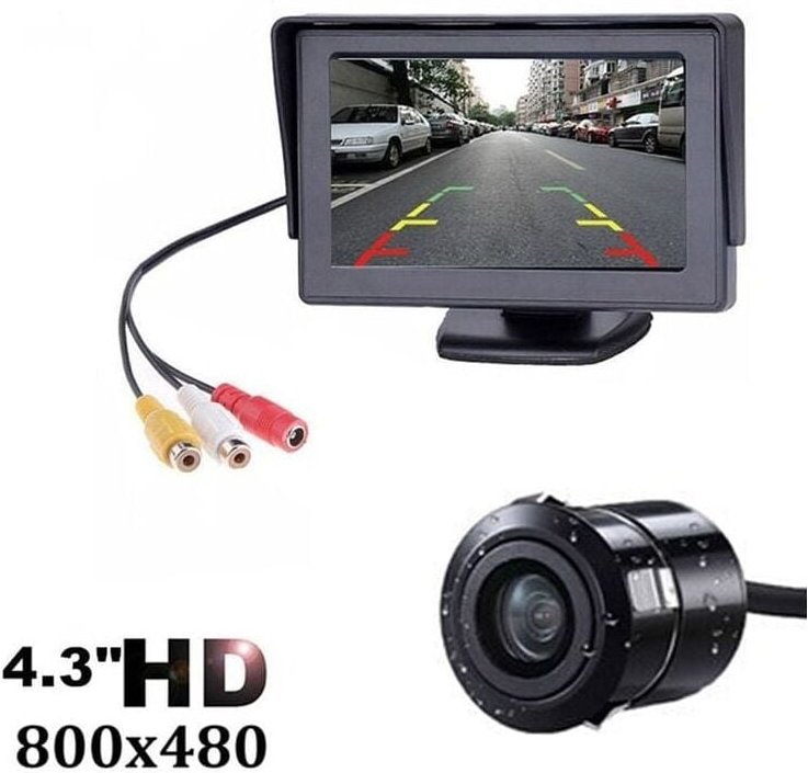 Aiperq - hd 1080P 4,3 Zoll Rückfahrkamera Dashcam Monitor Parksystem Kit für Auto Camping lkw Caravan Wasserdichte Nacht...