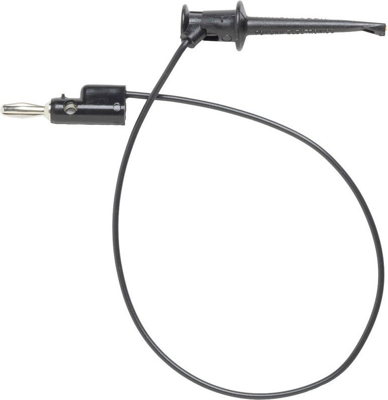 Pomona Electronics - 3782-24-0 Messleitung Lamellenstecker 4 mm Abgreifklemmen 0.60 m Schwarz 1 St.
