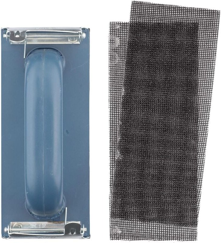 KWB - Handschleifer-Set '3-tlg. inkl. Schleifklotz mit Klemmvorichtung und Schleifgitter 93 mm x 230 mm (2 Stk.)