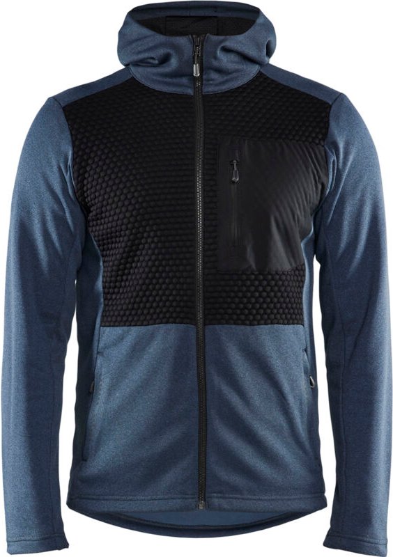 Arbeitskapuzenpullover mit Reißverschluss 3540 - Blau-Güde/Schwarz XS