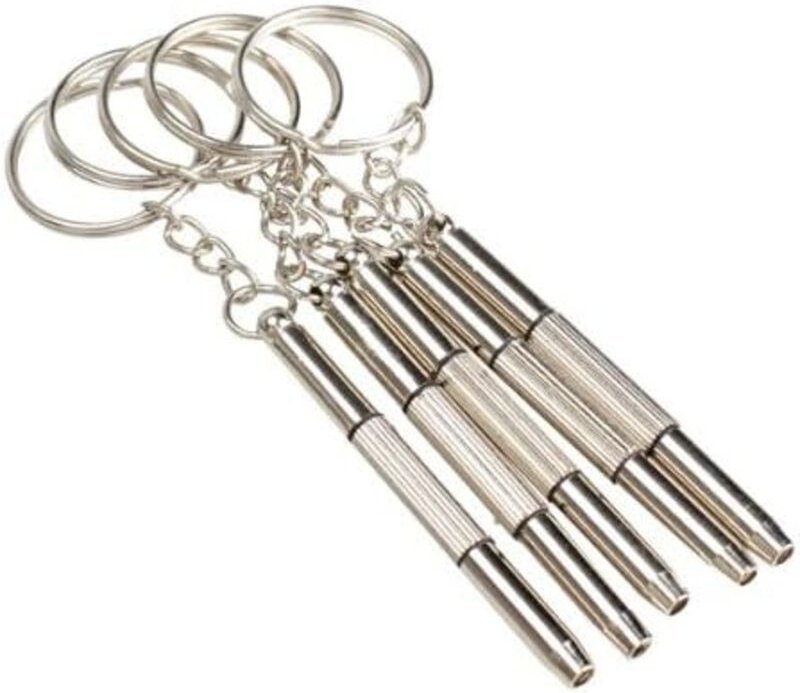 5-teiliges 3-in-1-Reparaturset in Sonnenbrillenform mit Schraubendreher, Schlüsselanhänger und praktischem Handwerkzeug