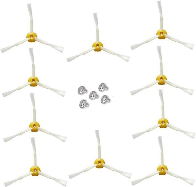 Seitenbürste für irobot Roomba 500 600 700 Serie (Rot, 10 Stück 3-armige Seitenbürste)