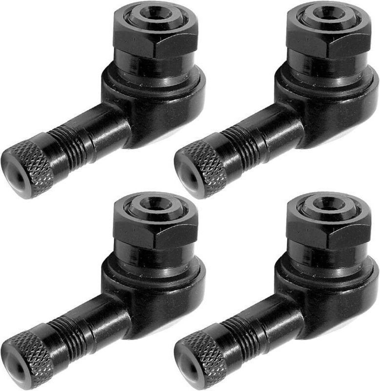 90-Grad-Winkel-Reifenventilkappen, 4 Stück Aluminium-Motorrad-Winkelventil