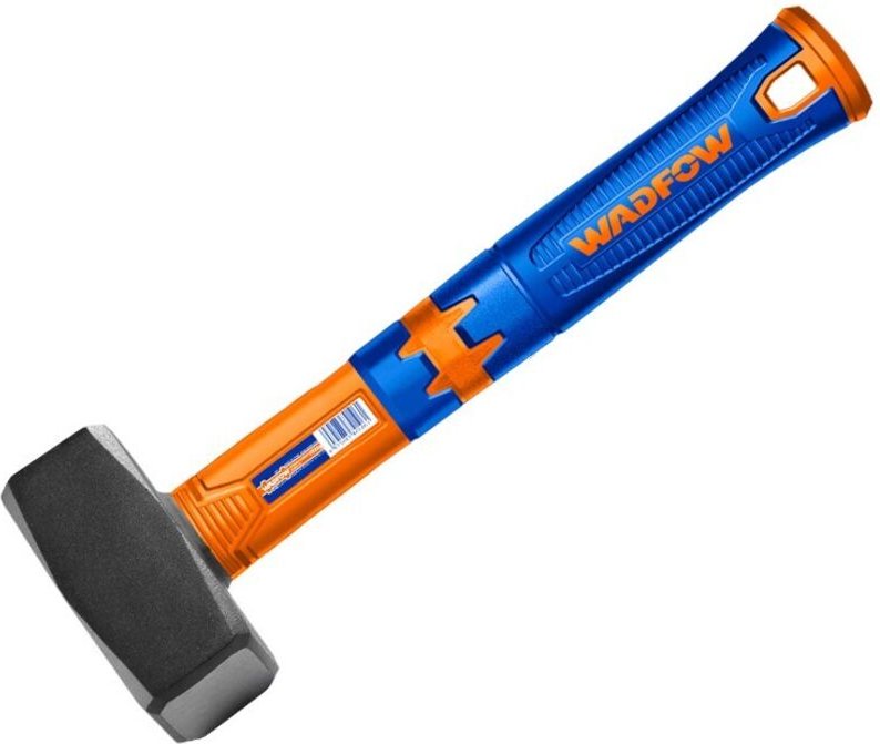 WADFOW Maurerhammer – 2 kg, Kohlenstoffstahl, Fiberglasgriff, geschmiedet