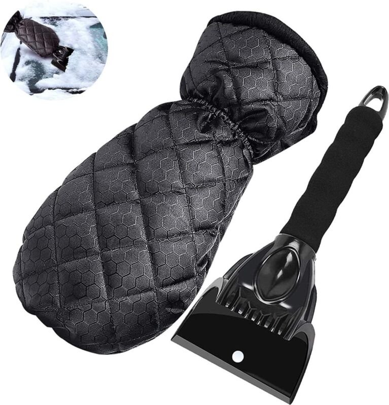 Eiskratzer mit integriertem Handschuh, Schneekratzer mit wasserdichter Auskleidung, zum Enteisen von Windschutzscheiben ...