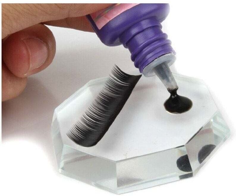 Vtizikl Strumento Di Cristallo Ottagonale Per Incollaggio Colla Per Extension Ciglie -