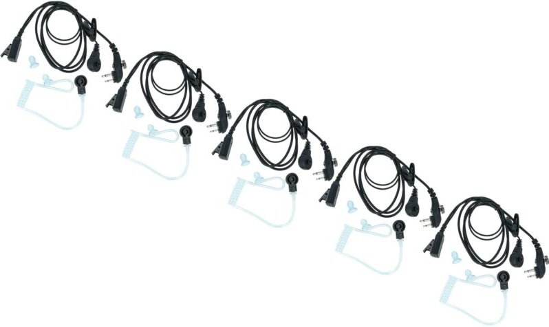 vhbw 5x Headset kompatibel mit Hyt / Hytera TD510, TD520, PD560, TC620, PD500 Funkgerät mit PTT Mikrofon - transparent, ...