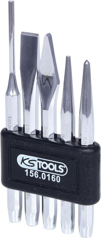 KS Tools 156.0160 Durchtreiber-, Meißel- und Körner-Satz, 5-tlg.