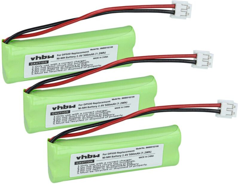 Vhbw - 3x Akku kompatibel mit Swissvoice DP500, DP500 Eco Plus, DP550, DP550 Eco Plus, DP550 bt schnurlos Festnetz Telef...
