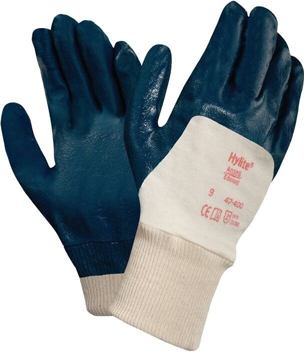 Handschuhe ActivArmr Hylite 47-400 Größe 8 weiß/blau en 388 PSA-Kategorie ii - Ansell