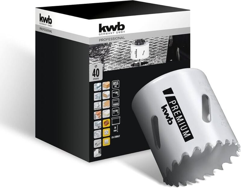 KWB - hss Bi-Metall-Lochsäge ø 40 mm, 8% kobaltlegiert mit progressiver Vario-Zahnung und hoher Präzision für den vielse...