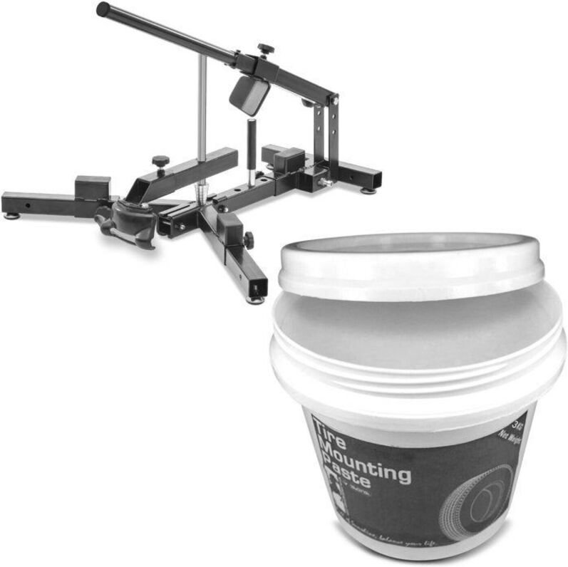 Set: Motorradreifenmontagegerät / Reifenwechsler 12-21" + Montierpaste 3kg