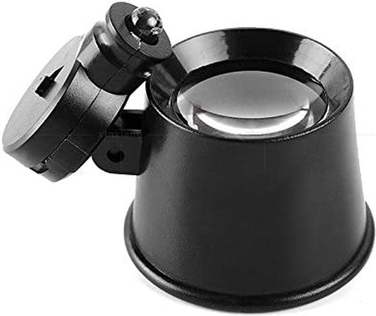 10-fache Augenlupe mit LED-Licht, Augenschlaufe mit Ständer, Vergrößerungs-LED-beleuchtete tragbare Augenlupe (10-fach) ...