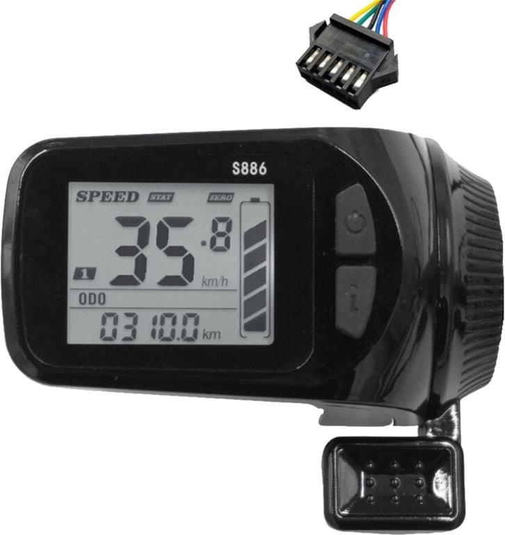 24 V/36 V/48 V/60 V Ebike-LCD-Anzeigefeld Daumengashebel (SM-Stecker 5-polig)