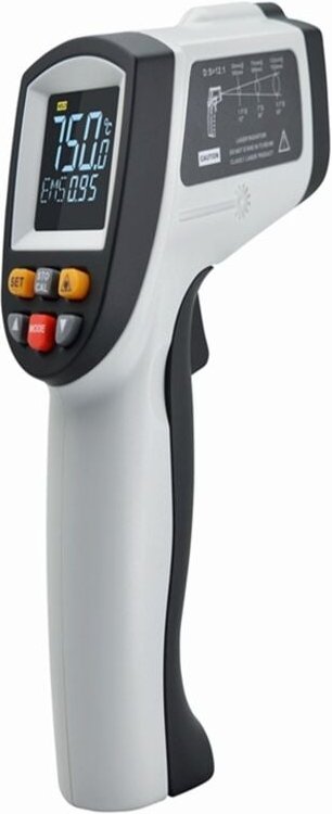 Laserthermometer, Infrarot-Laser-Temperaturmessgerät, -50 °C bis 750 °C, berührungsloses, einstellbares Emissionsgrad-Th...