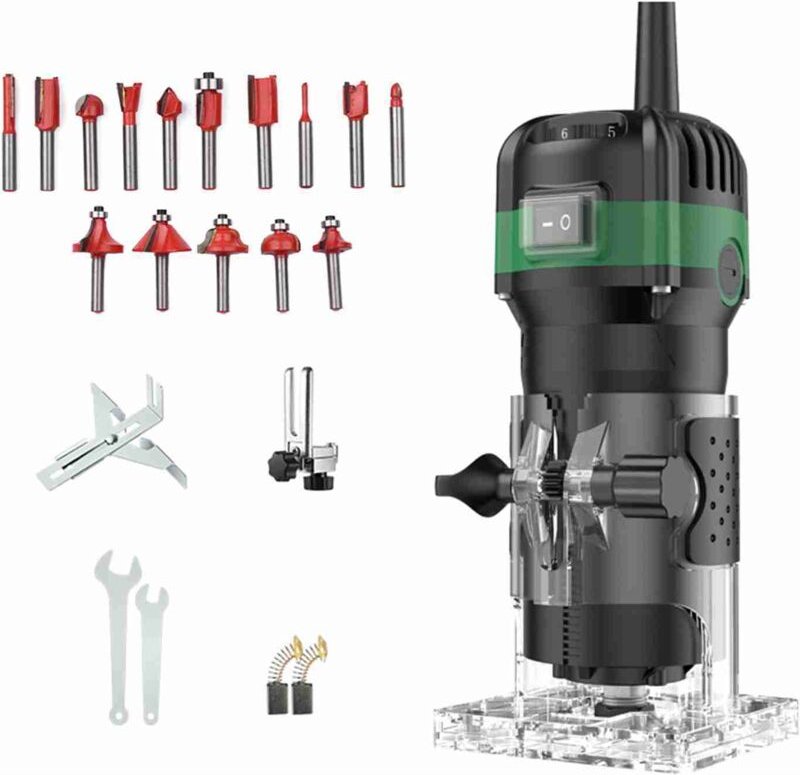 Eosnow Oberfräse-Werkzeug, 800 W, kompaktes Palmenholz für Holzbearbeitung, elektrischer Handschneider, Schneiden von Pa...