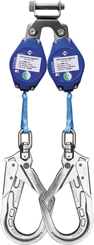 Höhensicherungsgerät mit automatischem Rückzug und doppeltem Gurt 2,50 m - 41-HWB-2-DWX